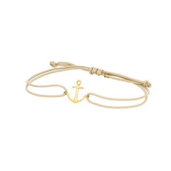 BRACCIALE ANCORA IN ORO SU CORDINO