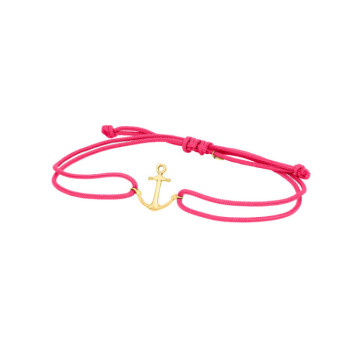 BRACCIALE ANCORA IN ORO SU CORDINO
