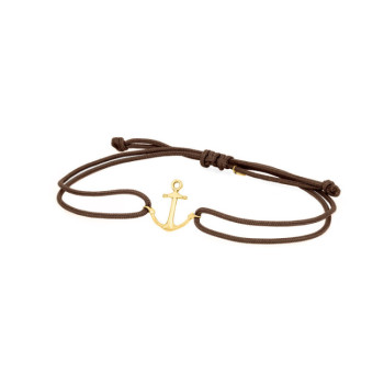 BRACCIALE ANCORA IN ORO SU CORDINO