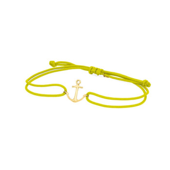BRACCIALE ANCORA IN ORO SU CORDINO