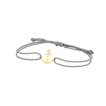 BRACCIALE ANCORA IN ORO SU CORDINO