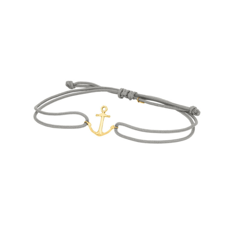 BRACCIALE ANCORA IN ORO SU CORDINO