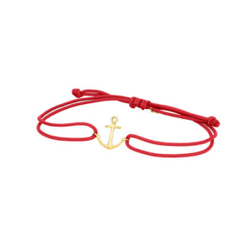 BRACCIALE ANCORA IN ORO SU CORDINO