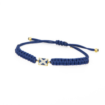 BRACCIALE BANDIERINA IN ORO SMALTATA SU CORDINO