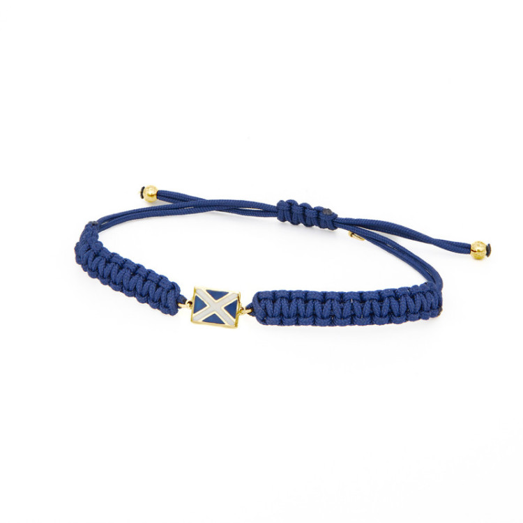 BRACCIALE BANDIERINA IN ORO SMALTATA SU CORDINO BRACCIALE BANDIERINA IN ORO SMALTATA SU CORDINO