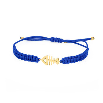 BRACCIALE LISCA DI PESCE IN ORO SU CORDINO
