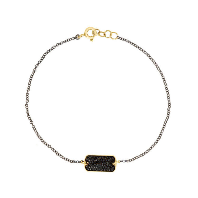 BRACCIALE CON PIASTRA MILITARE IN ORO E BRILLANTI