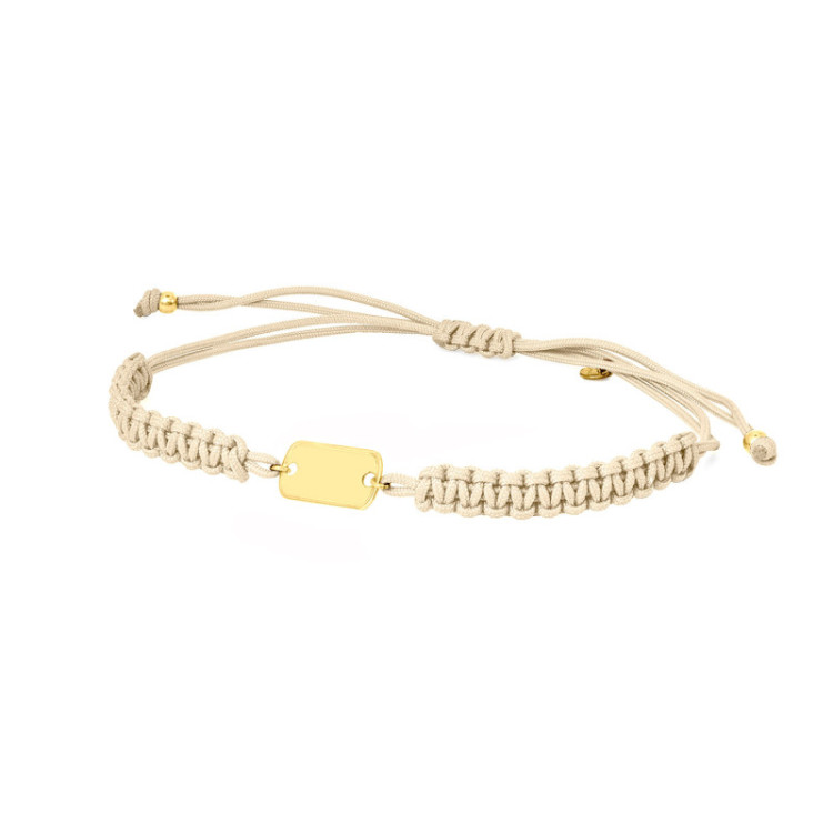 BRACCIALE PIASTRA MILITARE IN ORO SU CORDINO