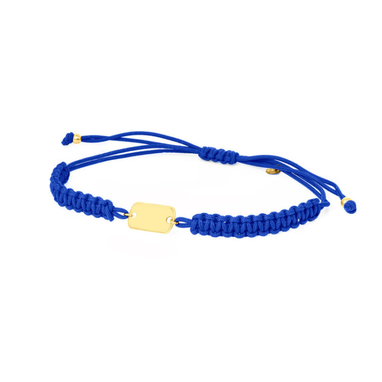 BRACCIALE PIASTRA MILITARE IN ORO SU CORDINO BRACCIALE PIASTRA MILITARE IN ORO SU CORDINO