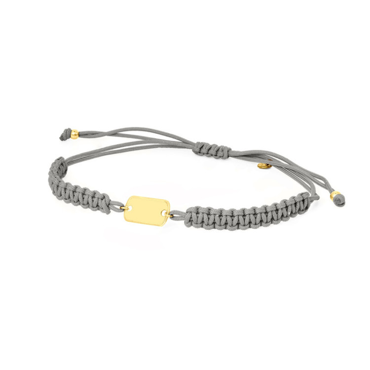 BRACCIALE PIASTRA MILITARE IN ORO SU CORDINO BRACCIALE PIASTRA MILITARE IN ORO SU CORDINO