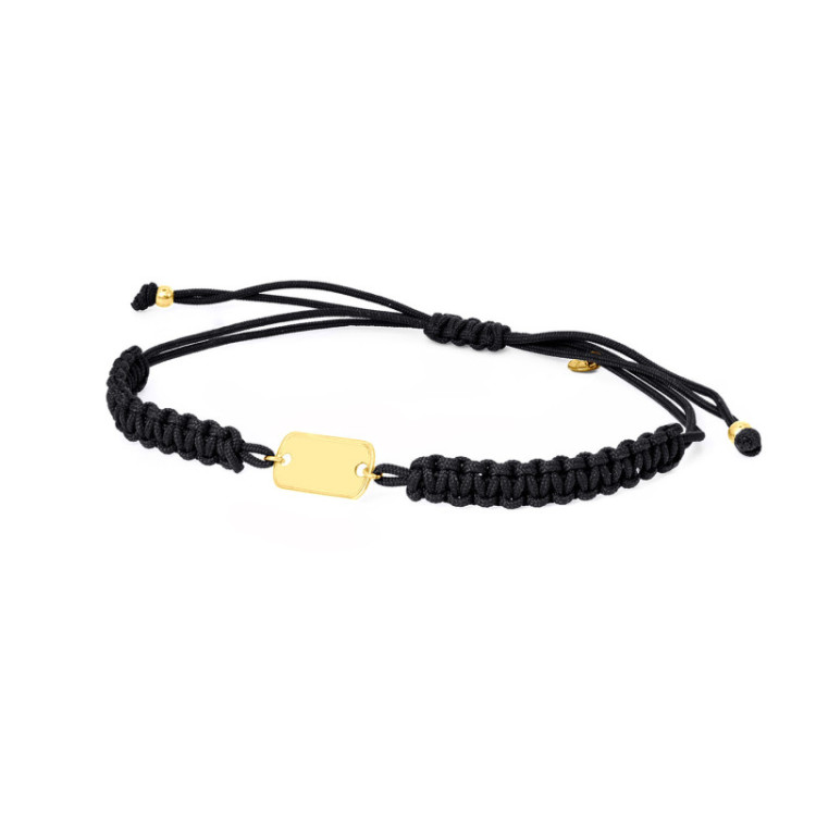 BRACCIALE PIASTRA MILITARE IN ORO SU CORDINO BRACCIALE PIASTRA MILITARE IN ORO SU CORDINO