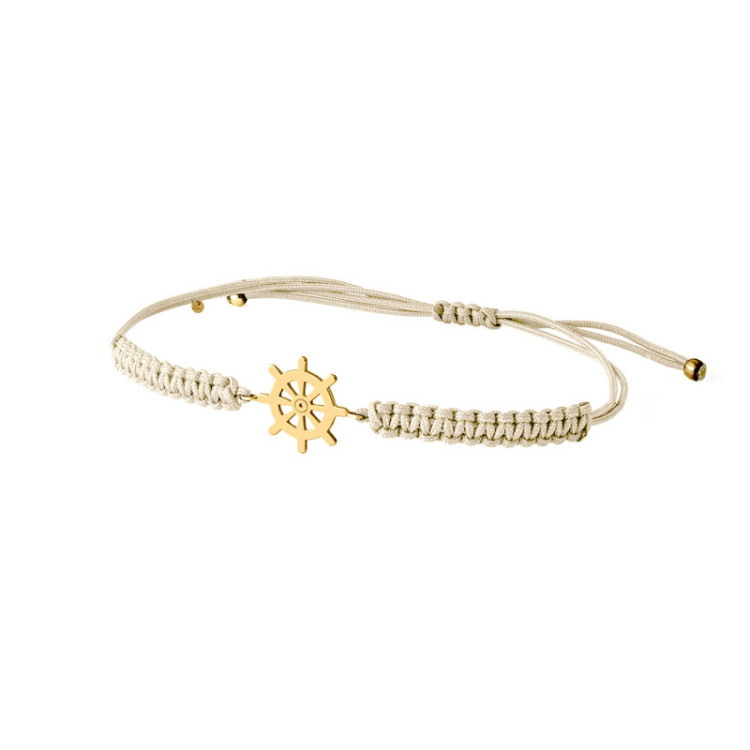 BRACCIALE TIMONE IN ORO SU CORDINO