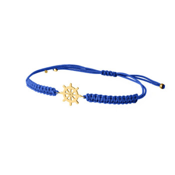 BRACCIALE TIMONE IN ORO SU CORDINO
