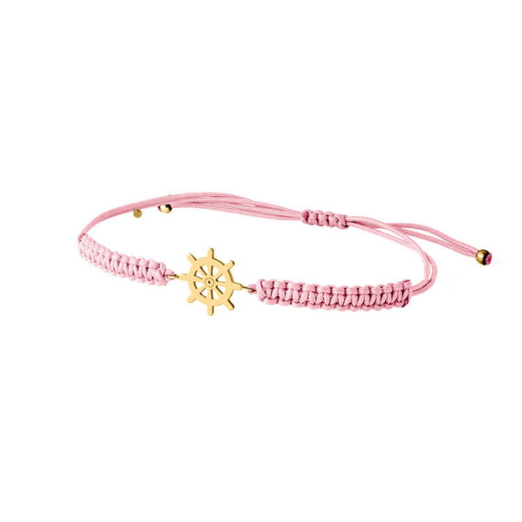 BRACCIALE TIMONE IN ORO SU CORDINO