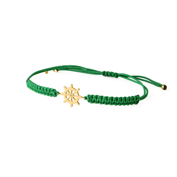 BRACCIALE TIMONE IN ORO SU CORDINO BRACCIALE TIMONE IN ORO SU CORDINO