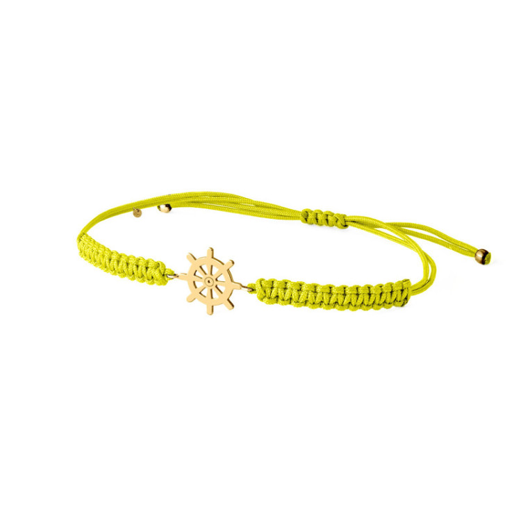BRACCIALE TIMONE IN ORO SU CORDINO BRACCIALE TIMONE IN ORO SU CORDINO