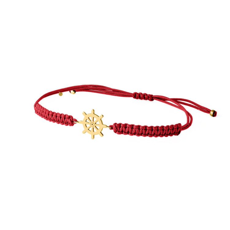 BRACCIALE TIMONE IN ORO SU CORDINO