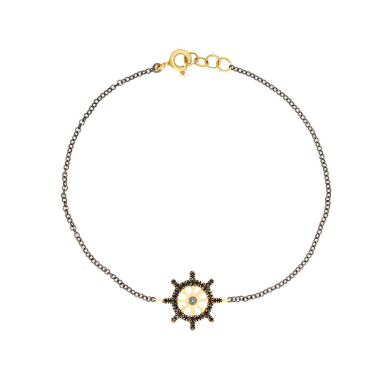 BRACCIALE CON TIMONE IN ORO E BRILLANTI BRACCIALE CON TIMONE IN ORO E BRILLANTI