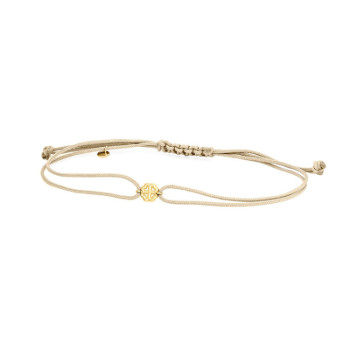 BRACCIALE QUADRIFOGLIO IN ORO SU CORDINO