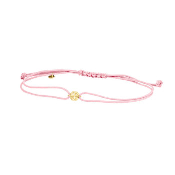 BRACCIALE QUADRIFOGLIO IN ORO SU CORDINO