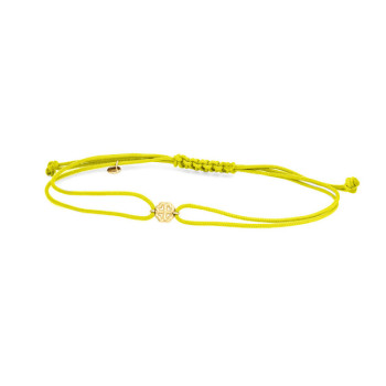 BRACCIALE QUADRIFOGLIO IN ORO SU CORDINO