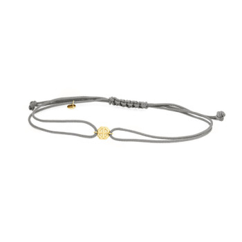 BRACCIALE QUADRIFOGLIO IN ORO SU CORDINO