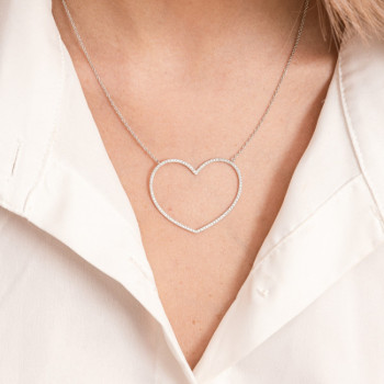 GIROCOLLO IN ORO CUORE IN BRILLANTI