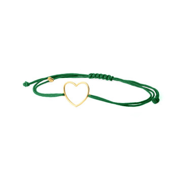 BRACCIALE CUORE IN ORO SU CORDINO