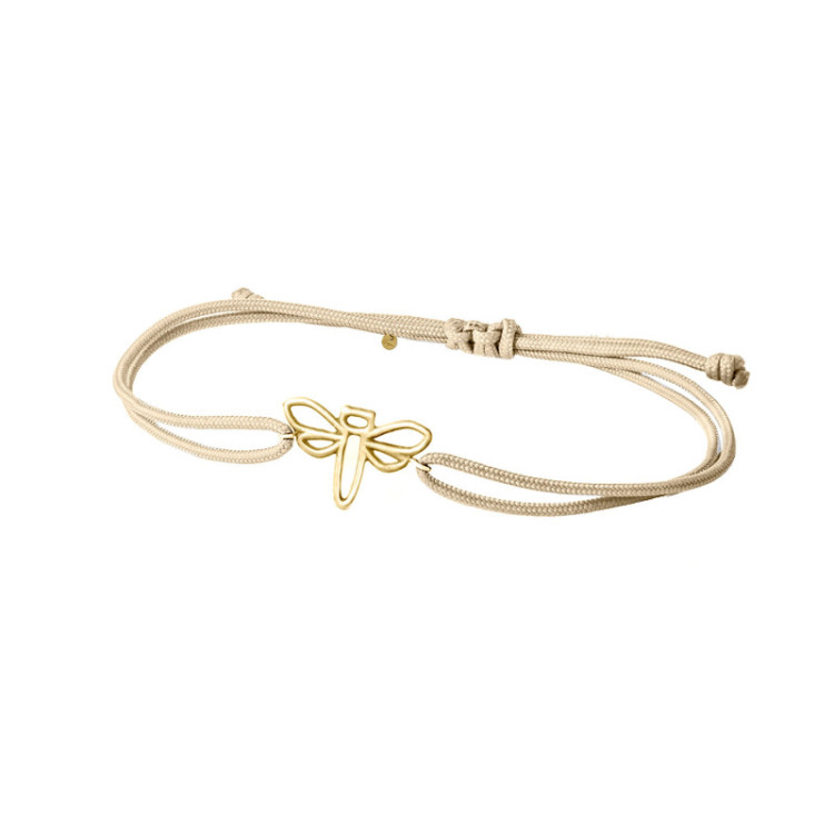 BRACCIALE LIBELLULA IN ORO SU CORDINO BRACCIALE LIBELLULA IN ORO SU CORDINO