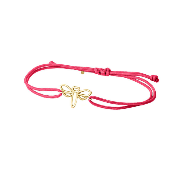 BRACCIALE LIBELLULA IN ORO SU CORDINO BRACCIALE LIBELLULA IN ORO SU CORDINO
