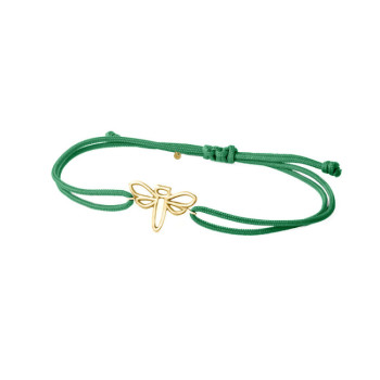 BRACCIALE LIBELLULA IN ORO SU CORDINO