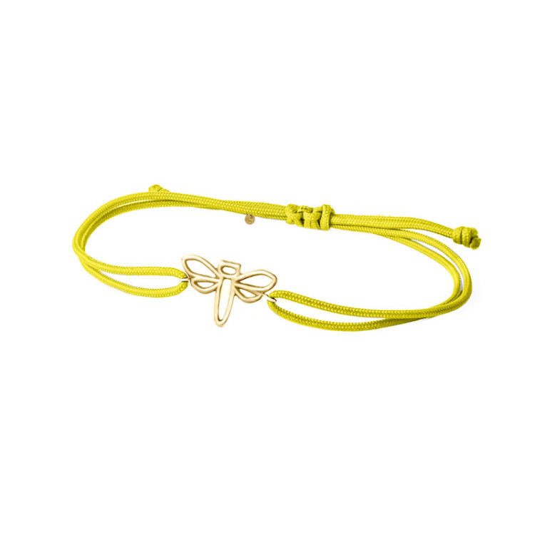 BRACCIALE LIBELLULA IN ORO SU CORDINO
