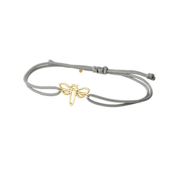 BRACCIALE LIBELLULA IN ORO SU CORDINO