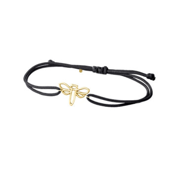 BRACCIALE LIBELLULA IN ORO SU CORDINO