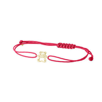 BRACCIALE ORSO IN ORO SU CORDINO