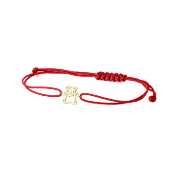 BRACCIALE ORSO IN ORO SU CORDINO