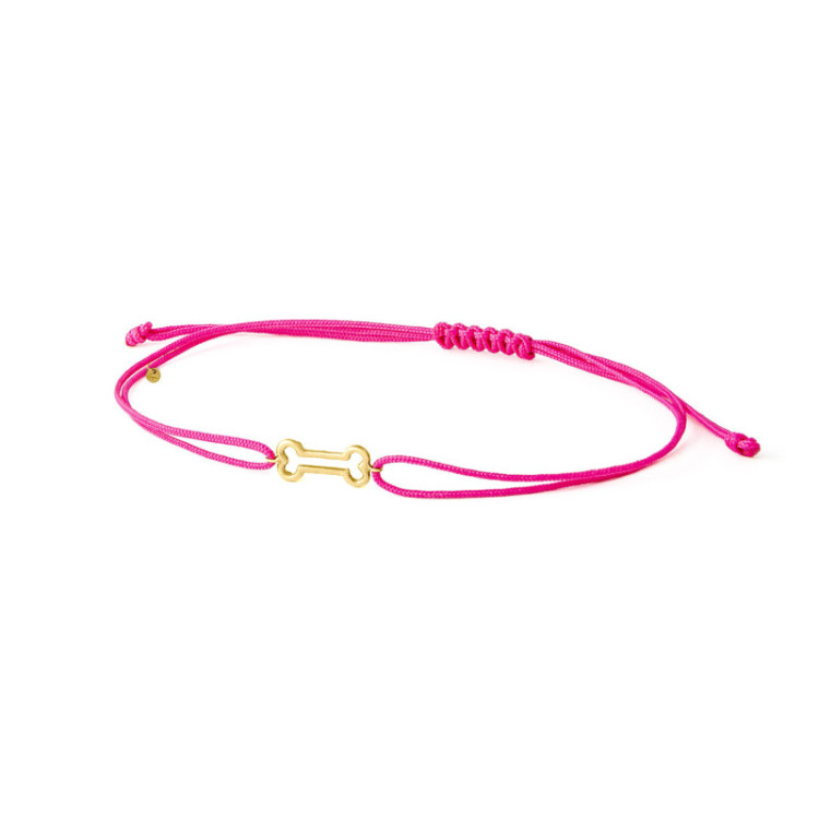 BRACCIALE OSSO IN ORO SU CORDINO BRACCIALE OSSO IN ORO SU CORDINO