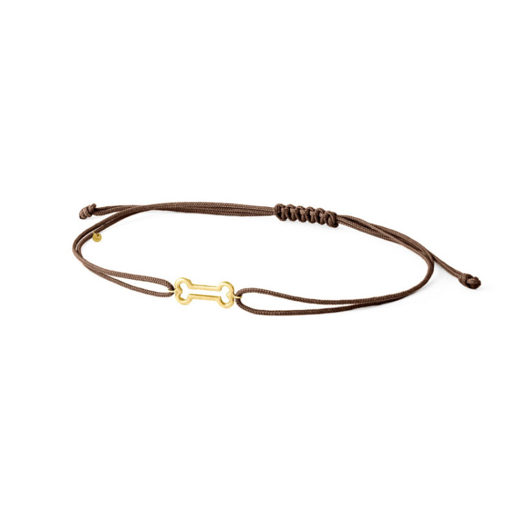 BRACCIALE OSSO IN ORO SU CORDINO