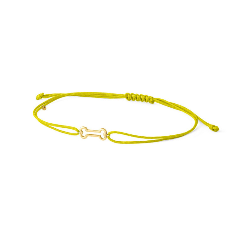 BRACCIALE OSSO IN ORO SU CORDINO BRACCIALE OSSO IN ORO SU CORDINO