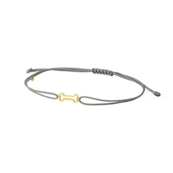 BRACCIALE OSSO IN ORO SU CORDINO