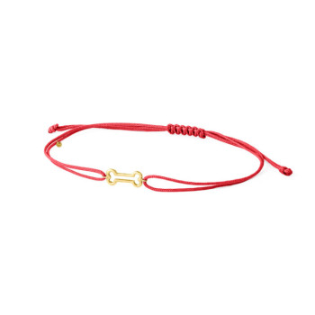 BRACCIALE OSSO IN ORO SU CORDINO