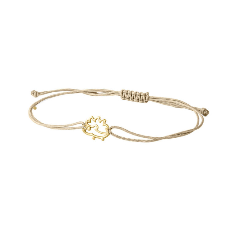 BRACCIALE RICCIO IN ORO SU CORDINO BRACCIALE RICCIO IN ORO SU CORDINO