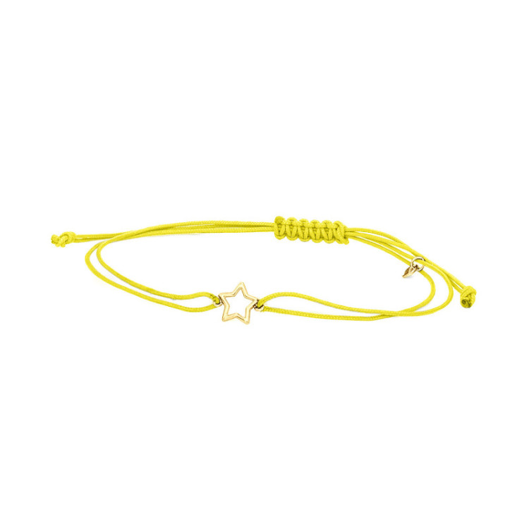 BRACCIALE STELLA IN ORO SU CORDINO