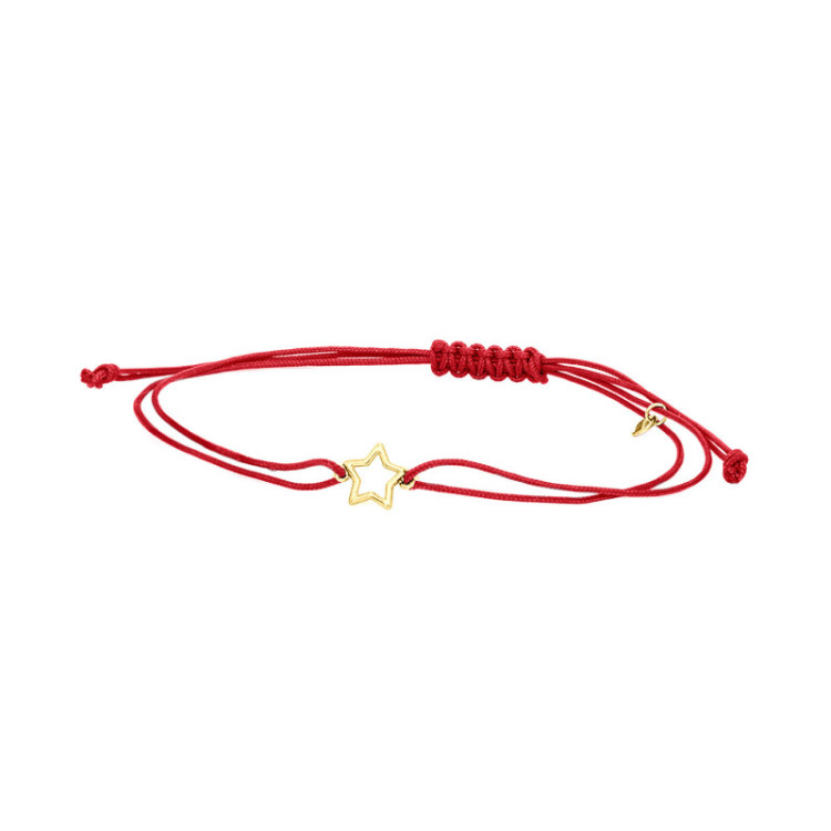 BRACCIALE STELLA IN ORO SU CORDINO BRACCIALE STELLA IN ORO SU CORDINO