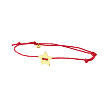 BRACCIALE STELLA IN ORO SU CORDINO