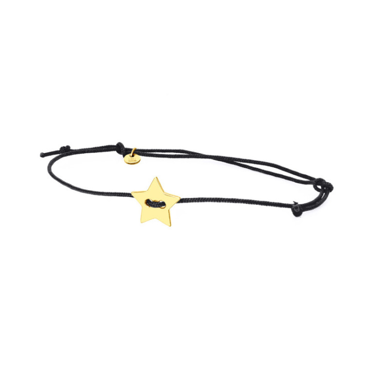 BRACCIALE STELLA IN ORO SU CORDINO