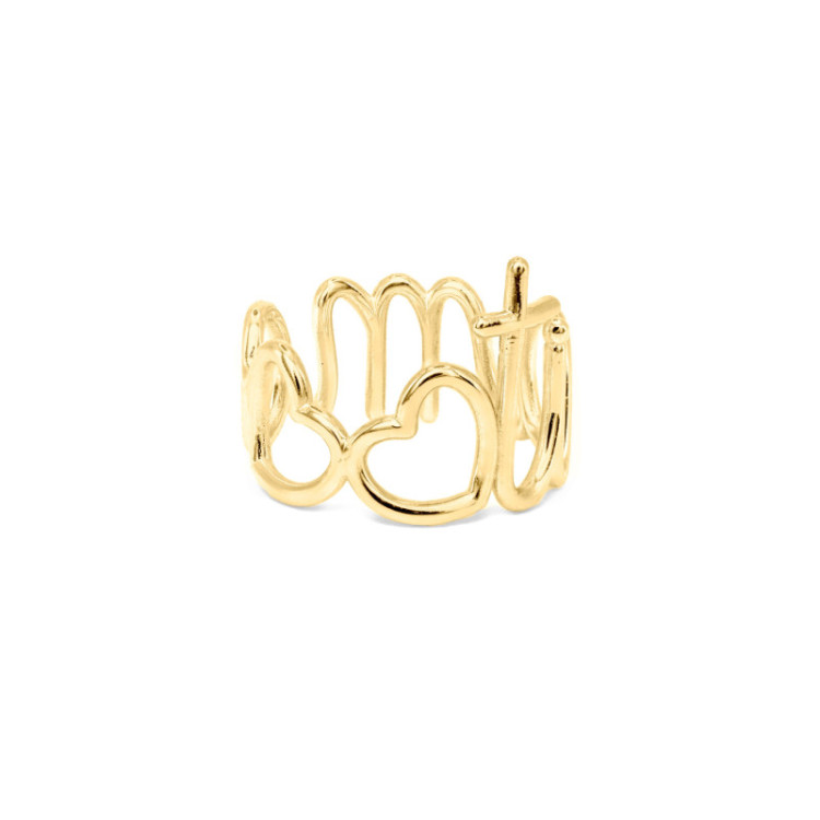 ANELLO IN ORO LETTERE E CUORI