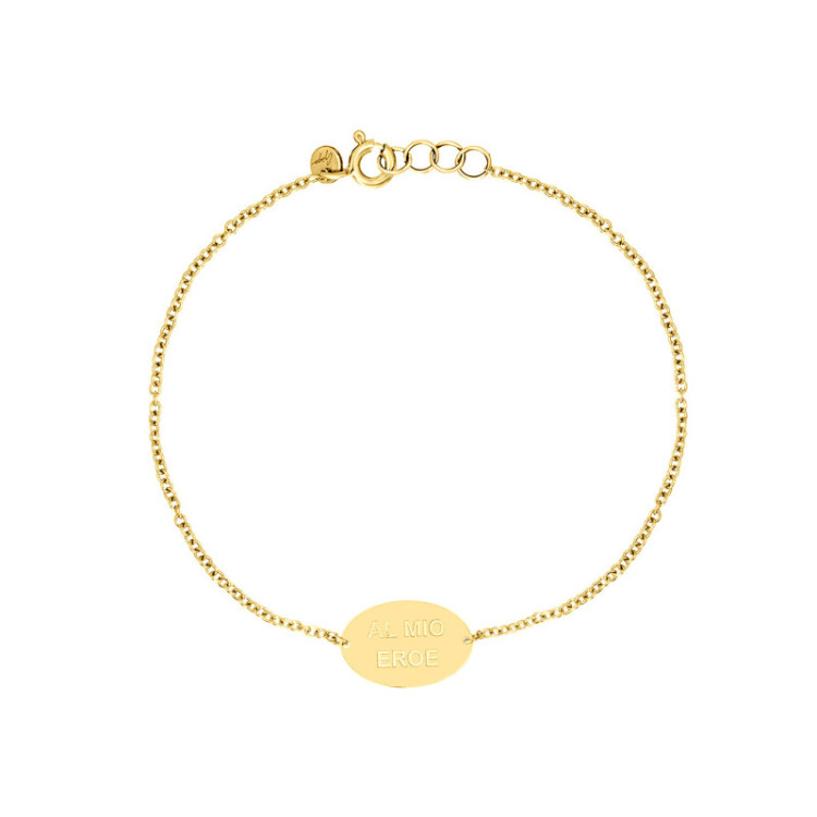 BRACCIALE IN ORO OVALE INCISO