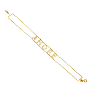 BRACCIALE IN ORO LETTERE IN BRILLANTI