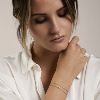 BRACCIALE IN ORO LETTERE IN BRILLANTI